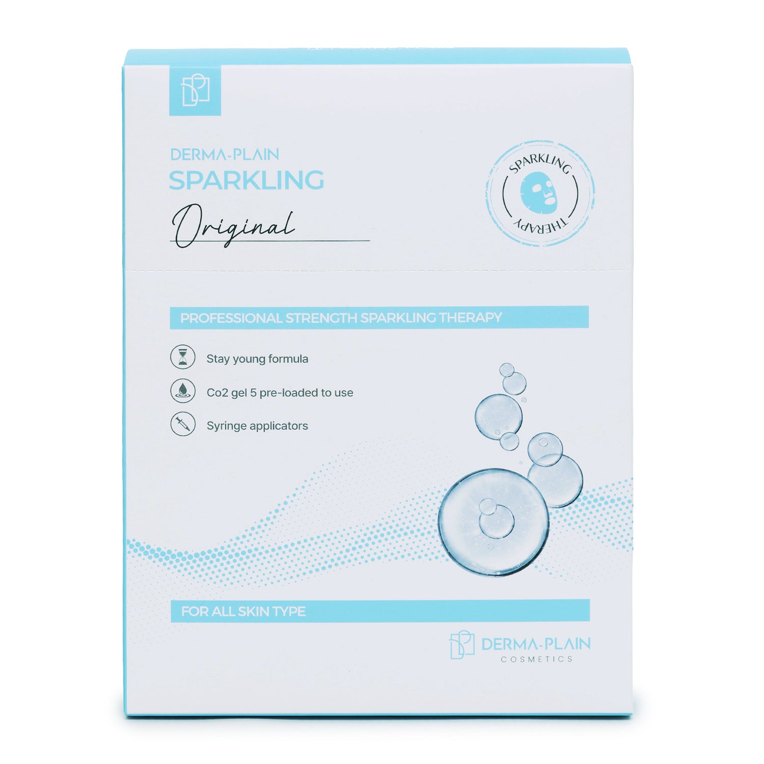 Box of Derma-Plain Sparkling Original skincare product on a white background