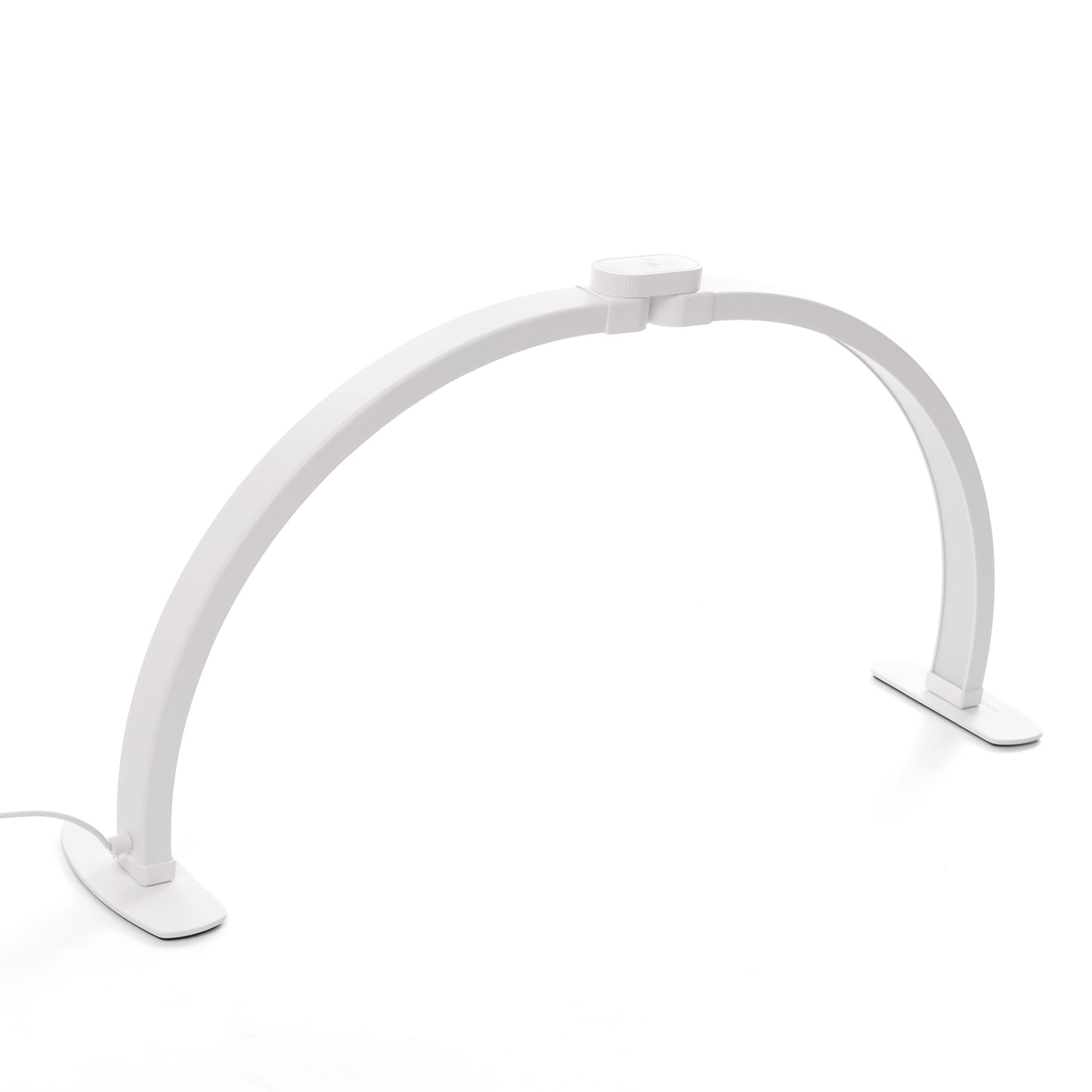 White curved desk lamp in white
