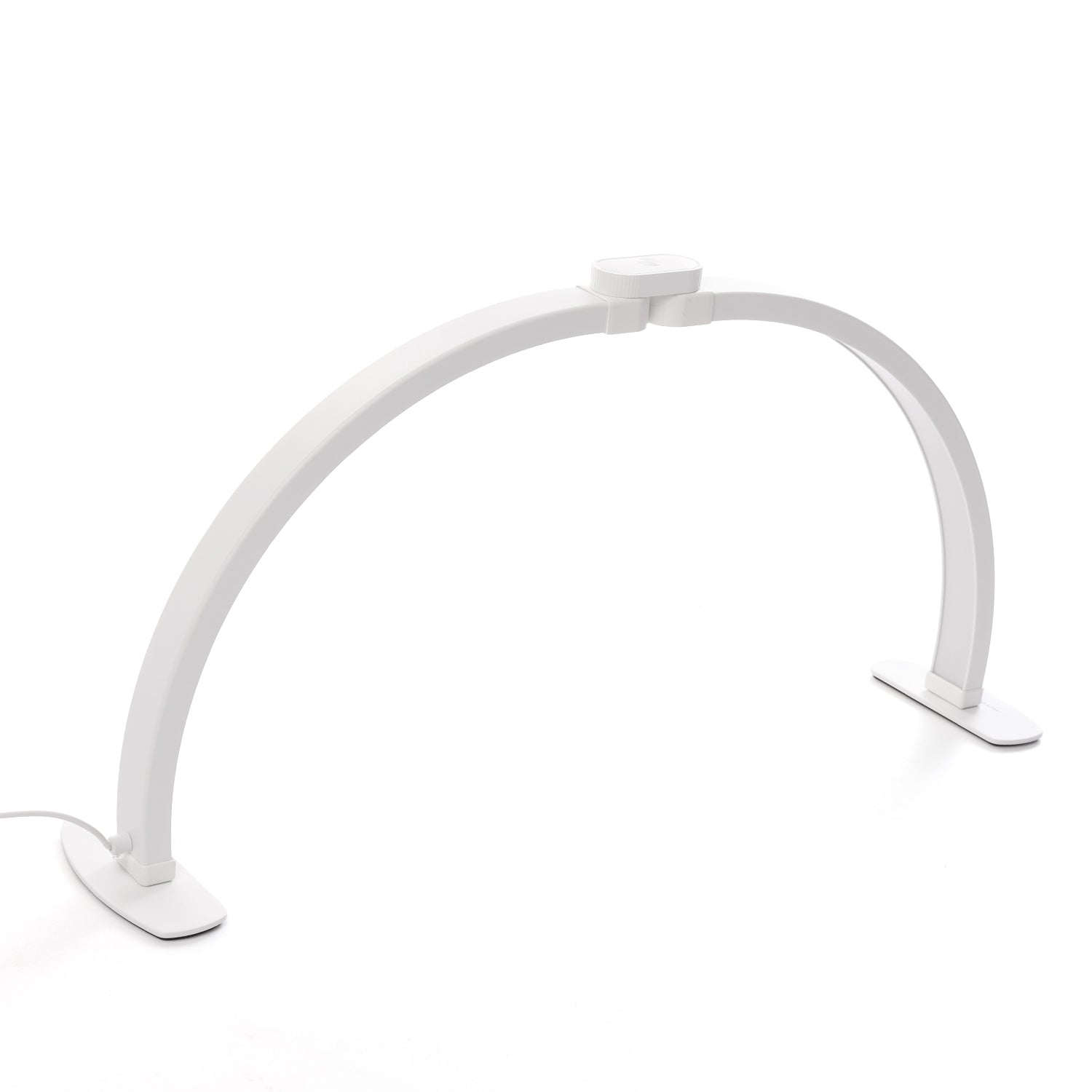 White curved desk lamp in white