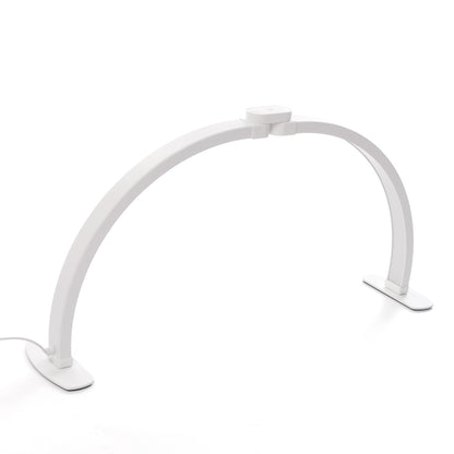 White curved desk lamp in white