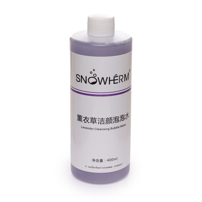 Snowherm lavender cleansing bubble water bottle on a white background