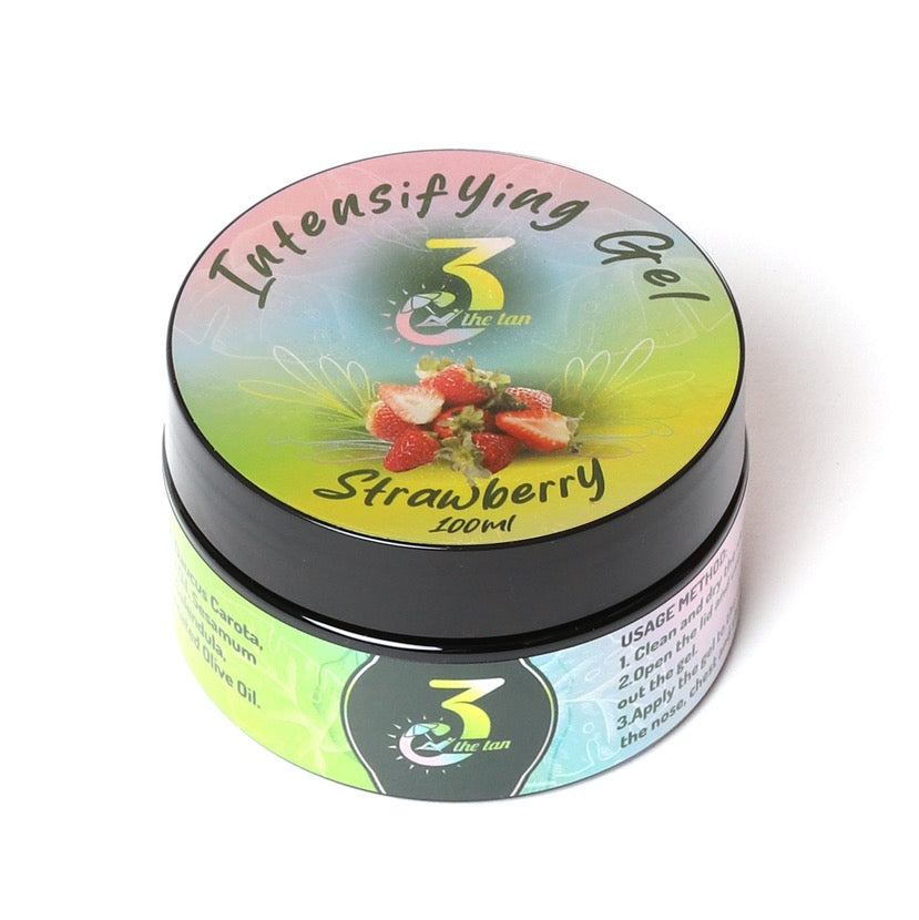 3TheTan Intensifying Gel Strawberry 100ml – sweet berry tanning gel for enhanced skin tone and moisture