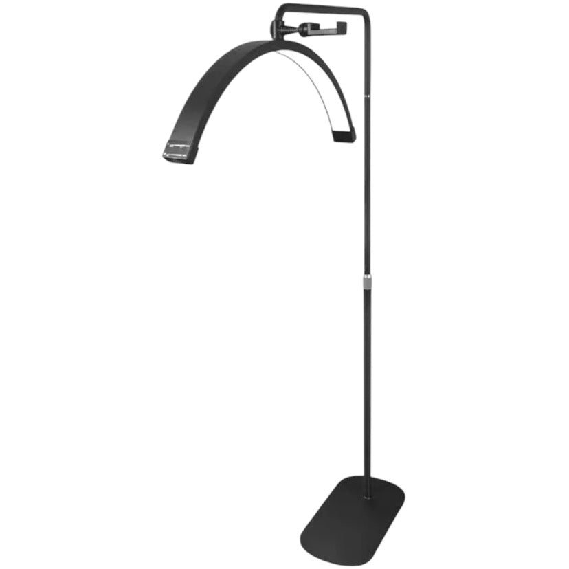 28-inch black moon lamp with LED ambient lighting, modern floor lamp for home décor and beauty studios
