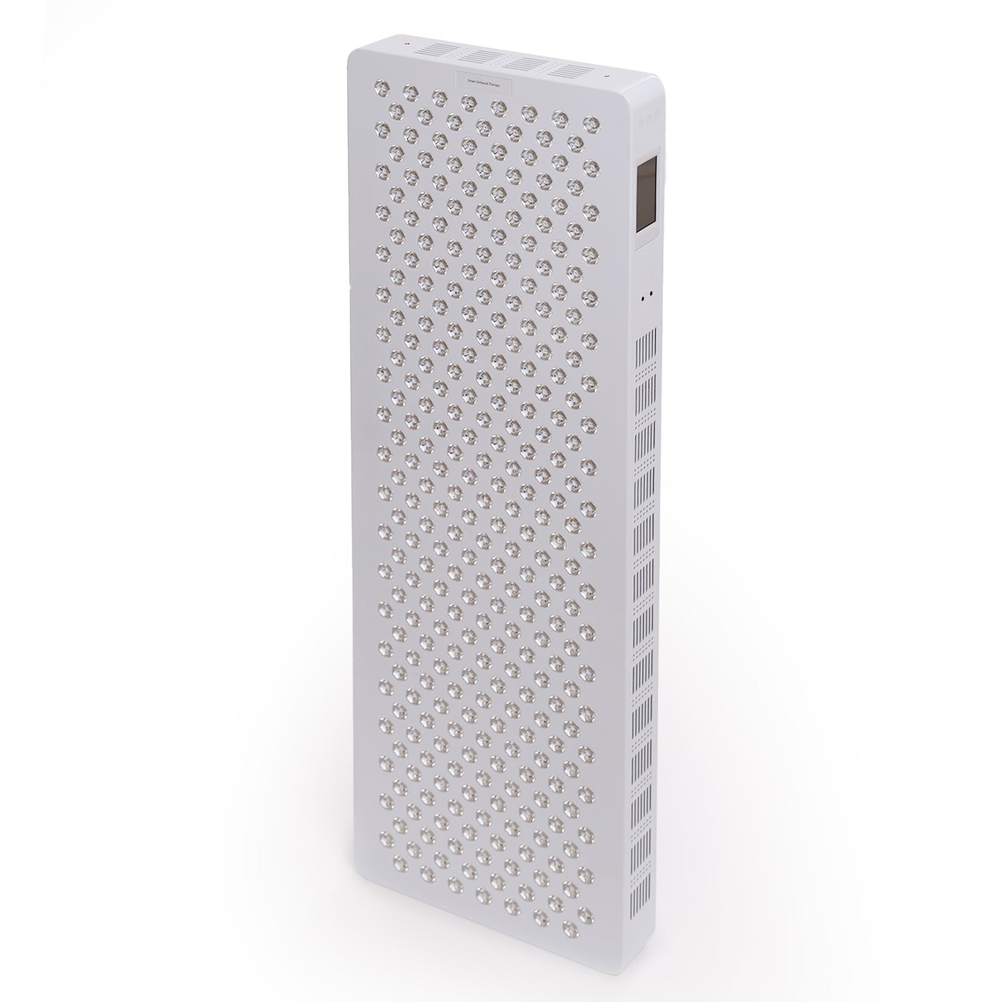 Front view of full-body red light therapy panel with 300 LEDs for wellness treatment.