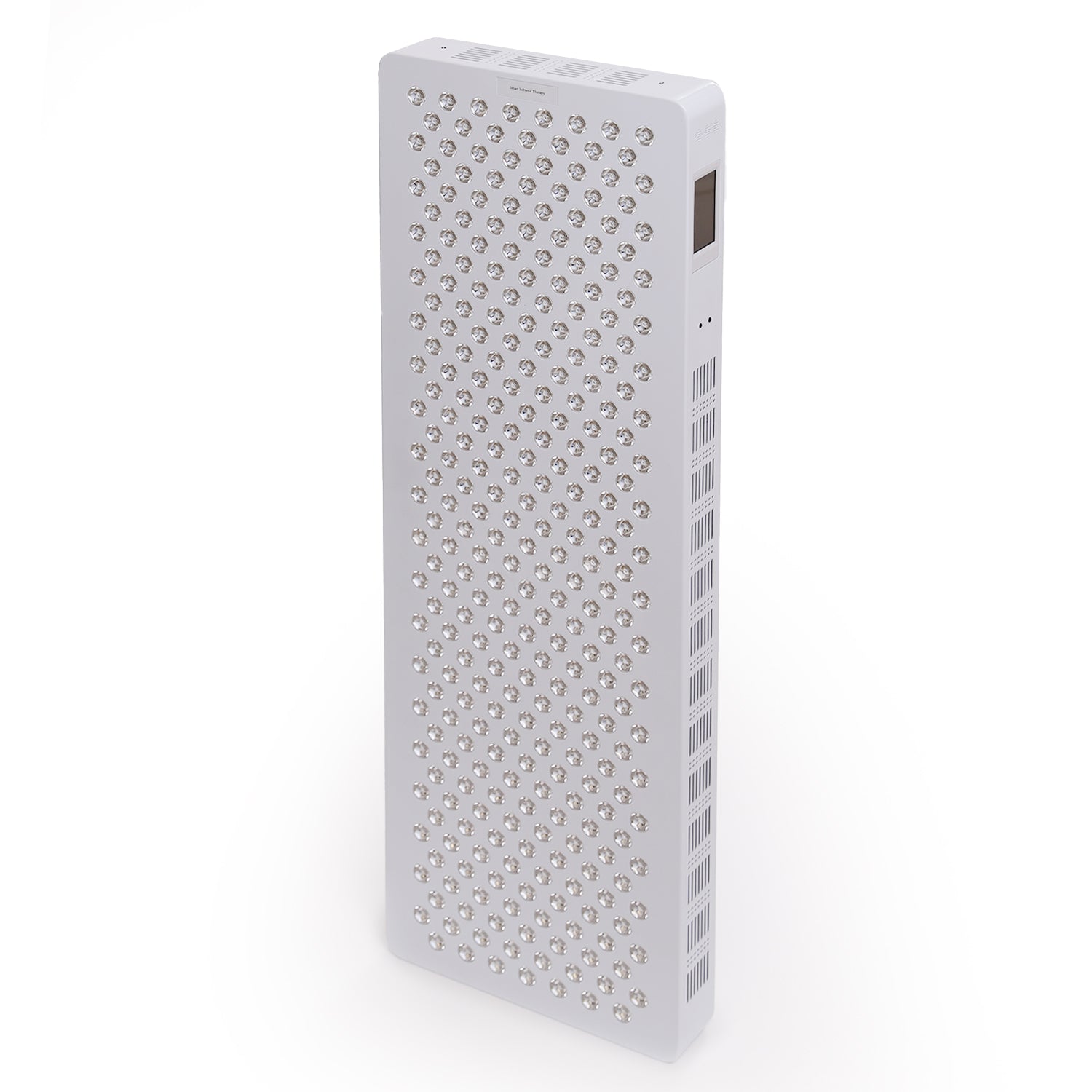 Front view of full-body red light therapy panel with 300 LEDs for wellness treatment.