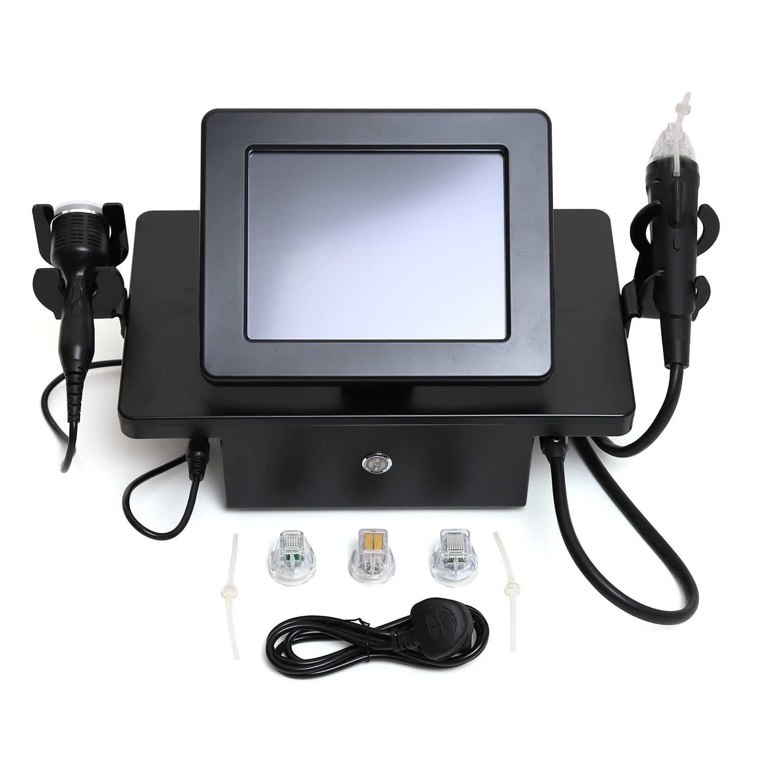 RF microneedling machine with touchscreen, dual handpieces, cartridges, power cable