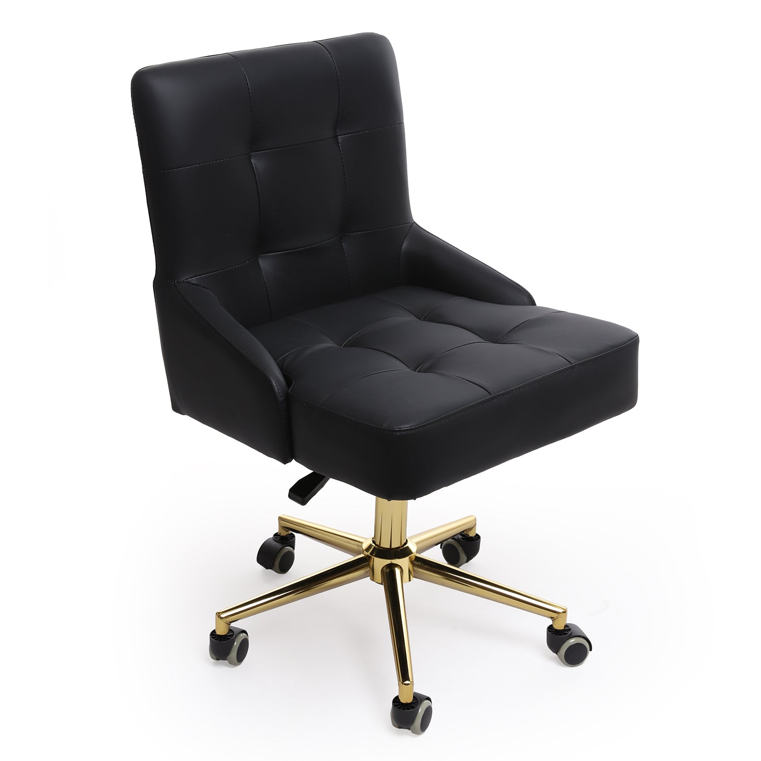 adjustable beauty salon chair in black and gold